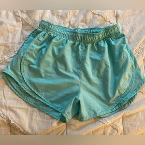 Nike aqua athletic shorts, built in underwear